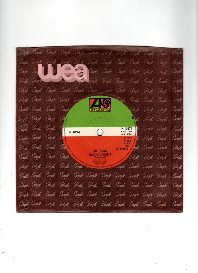 DR. JOHN - RIGHT PLACE, WRONG TIME. UK 1978 "10877" FUNK RE-ISS 7" & CO/SL. EX Foto 2 de 2