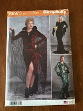 Simplicity Sewing Pattern S8973 Size 6-14 Vampire Goth Costume Dress Cosplay S