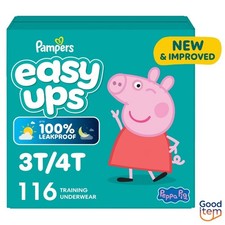 Easy Ups Girls' Disposable Training Underwear-3T-4T-116ct: Elastic Stretch Sides