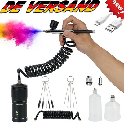 Airbrush Kit USB-rechargebar - Für Cake-Design, Makeup & Modellbau, 0,3mm Düse