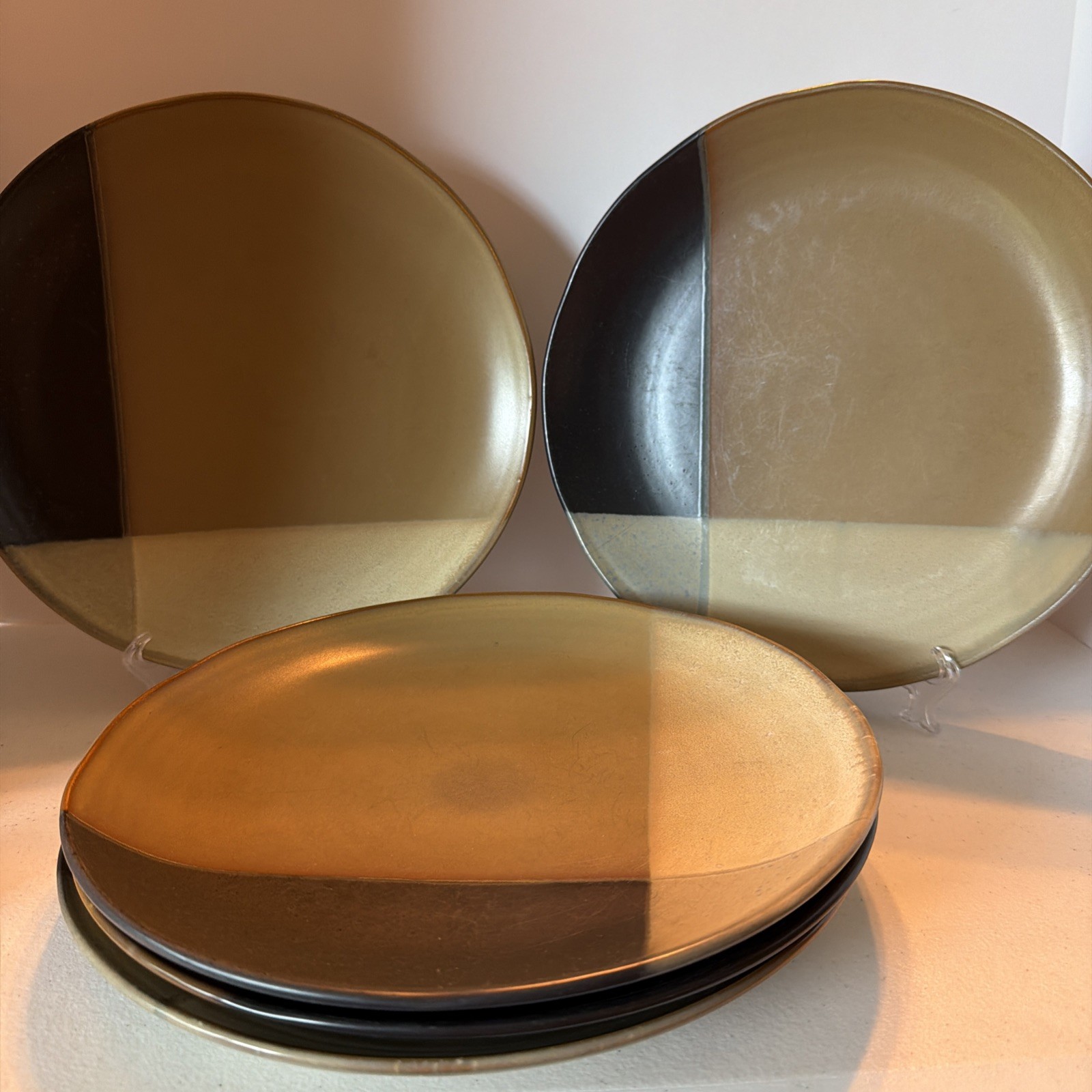 SANGO GOLD DUST BLACK #5022 Dinner Plates Southwest Lot Of 5