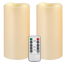 Large Outdoor Waterproof Flameless Candles with Remote Control,D3'' x H5.5'' Bat