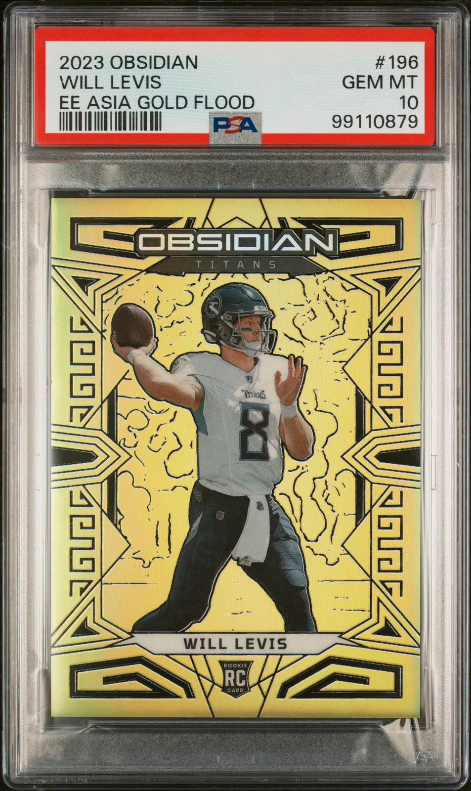 Will Levis Panini Obsidian #196 Electric Etch Asia Gold Flood