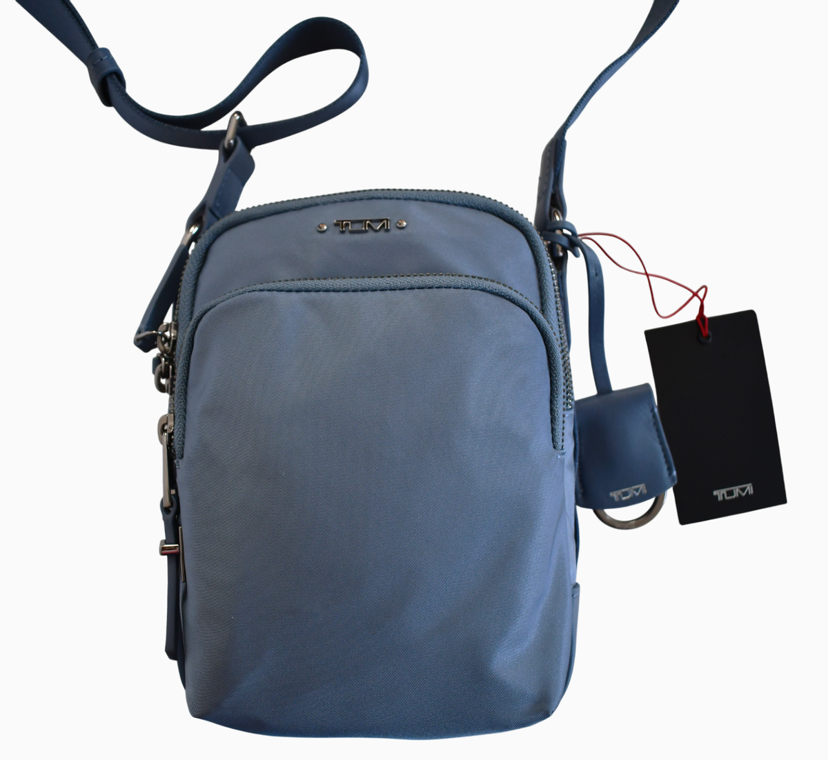 NEW TUMI RAMA Cornflower Blue Nylon Small Crossbody Bag 7.75