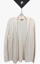 Loft Outlet Women's Ivory Long Sleeve Warm Cozy Open Front Cardigan Sweater M