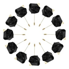 6 PCS Groom Boutonnieres with Pin Artificial Rose for Wedding Suit White