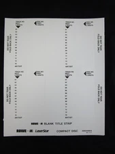 Rowe AMI CD-100 Jukebox Blank Numbered Full Title Sheets 25x4=100 #30935903
