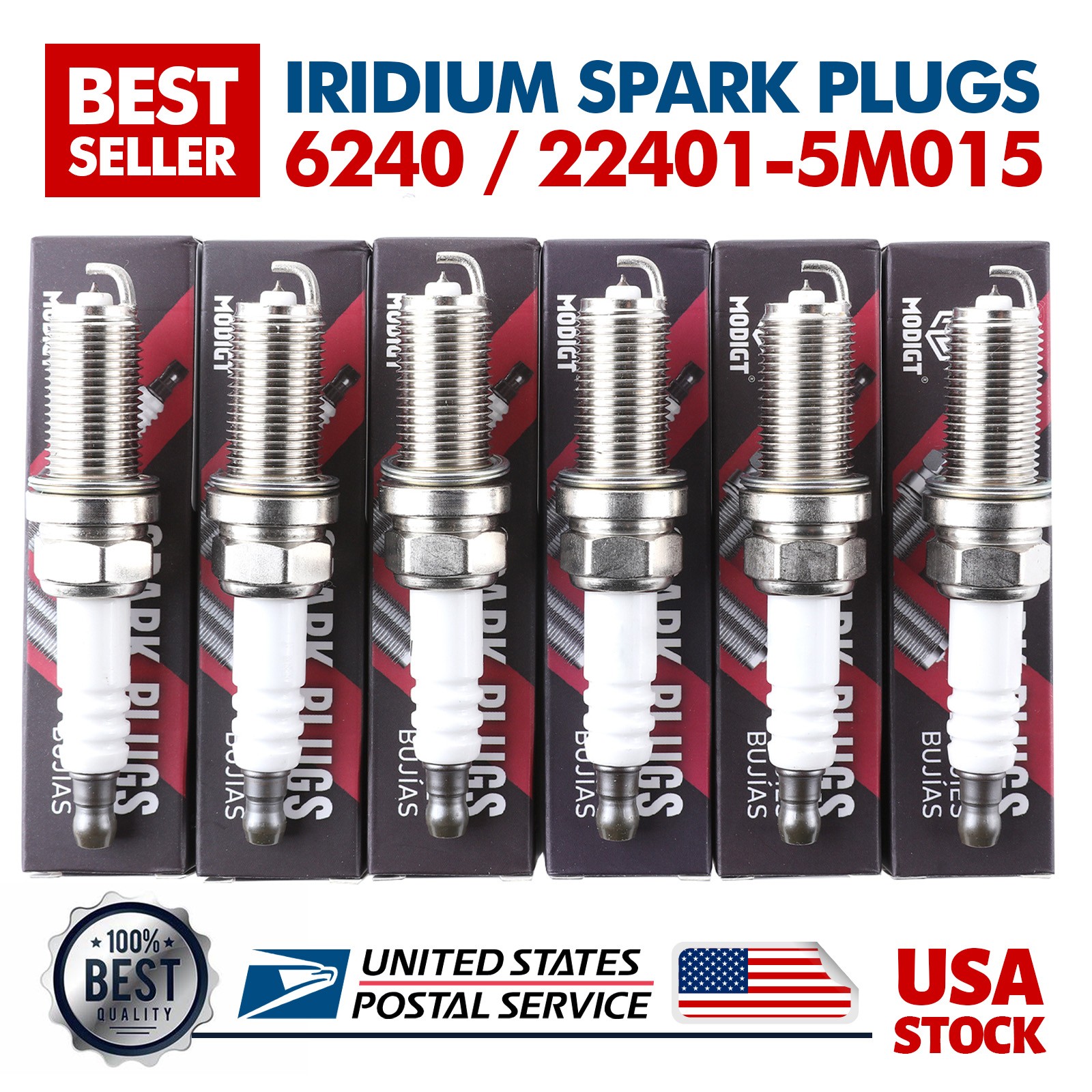 OEM Quality 6 Pcs Platinum Spark Plugs 6240 22401-5M015 For Infiniti I35 02-04
