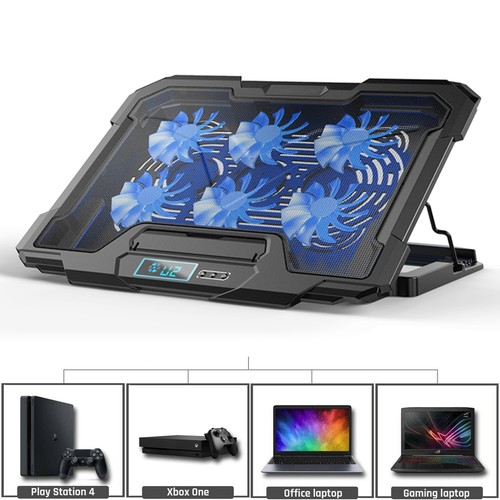 USB Laptop Cooler Pad chłodzący Stojak Regulowany 6 wentylatorów do gier PC Stojak na notebooka - Zdjęcie 6 z 42