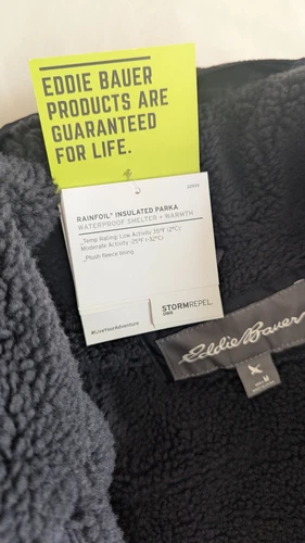 Eddie Bauer Men's Mr Rainfoil Packable Waterproof Insulated Jacket Black Medium image 2