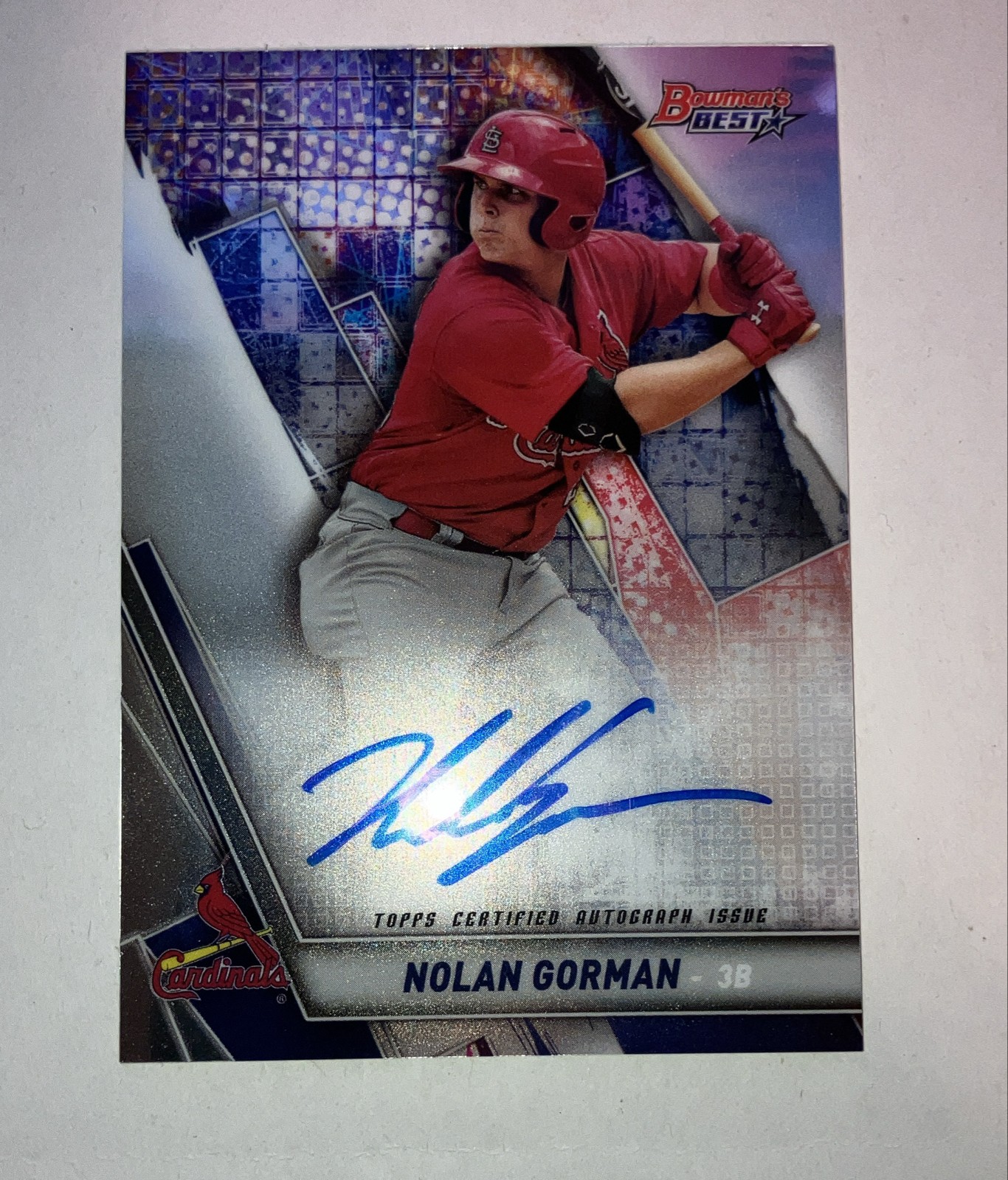 2019 Bowman's Best - Autographs Nolan Gorman #B19-NG (AU, RC)
