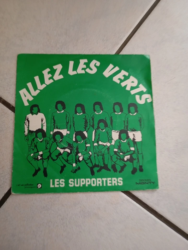 Rare AS Saint-Étienne 45t de 1976 ALLEZ LES VERTS LES SUPPORTERS DISQUE MONTY - Photo 1/4