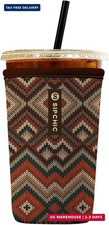 Iced Coffee Sleeve - Neoprene Reusable Cup Sleeves for Drinks, Insulated Drink S