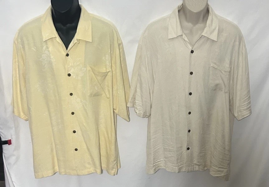 Camisa de seda Jamaica Jaxx para hombre abotonada hawaiana lote de 2 talla 2XL talla XXL Foto 2 de 4
