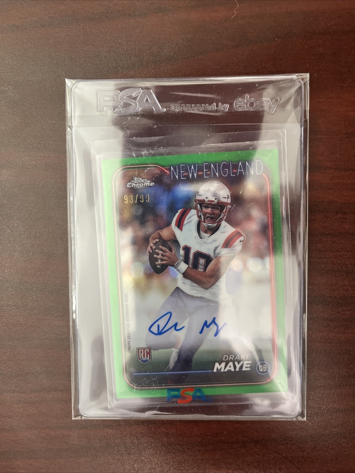 2024 Topps Chrome - Rookie Autographs Drake Maye #RA-DMA Green Refractor /99