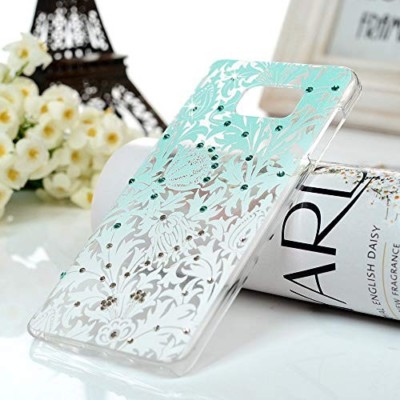 ^ BLAU Diamant Strass Steine Bling Muster Blumen Silikon Für Xiaomi Redmi 6A