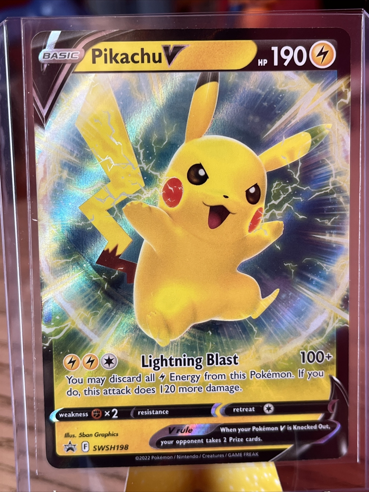 Pokémon TCG Pikachu V SWSH Black Star Promos SWSH198 Holo Promo Near Mint