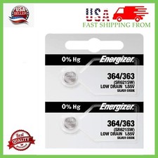 2 x Fresh Stock Energizer Watch Silver Oxide Batteries 364/363 SR621SW Battery
