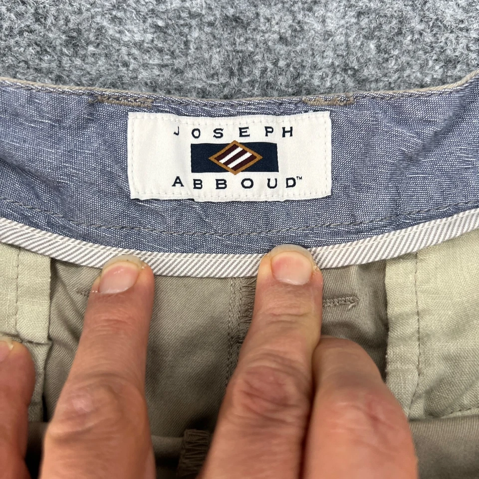 Joseph Abboud Shorts Mens 36 Beige Cotton Flat Front Mid Rise Golf Chino Walking - Image 4 of 4