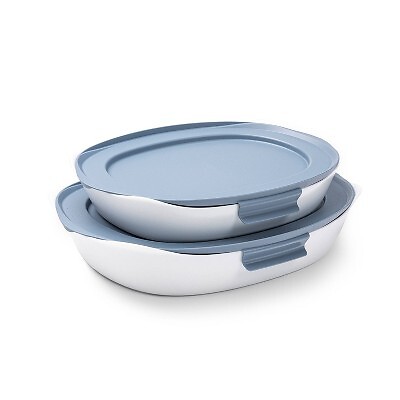 Набор стеклянных форм для запекания Rubbermaid 4ШТ 550F Голубая дюралитовая форма для выпечки 6490₽