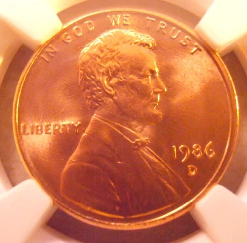 1986 D Lincoln Cent, SCARCE HIGH GRADE NGC Certified MS 68 RD   (86DN111)