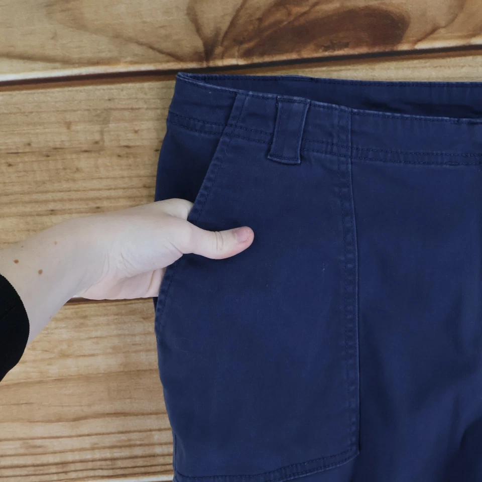 Pantalones cortos Falls Creek para mujer talla 16 azul oscuro mezcla de algodón chinos bolsillos tiro medio Foto 4 de 4