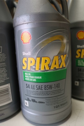 12x Pack 1 Quart (4 Gal) Shell Spirax Axle Gear Oil S4 AX SAE 85W140 GL-5 GL-4 - Picture 2 of 3