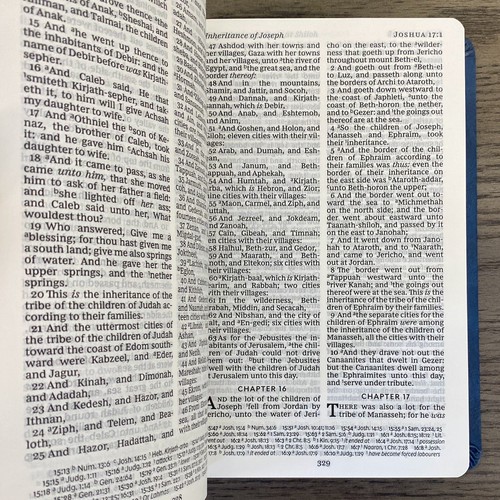 KJV Referenzbibel Zondervan Riesendruck roter Buchstabe NEU marineblau lederweich 2017 - Bild 9 von 9