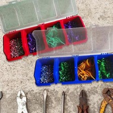 2x Screw Organizer Storage Bins with Lid for Garage Drawers Organization