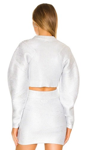 Lovers and Friends Lior Foil Print Knit Mini Skirt Silver Foil XS NWT $188 - Picture 4 of 7