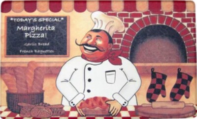Anti-Fatigue Printed PVC Floor Mat (18''x30'') TOP FAT CHEF & BRICK OVEN # 1,Achim