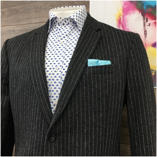 BANANA REPUBLIC Mens Blazer Sport Coat Casual Jacket Size 44R Flannel Wool Suit - Picture 2 of 12