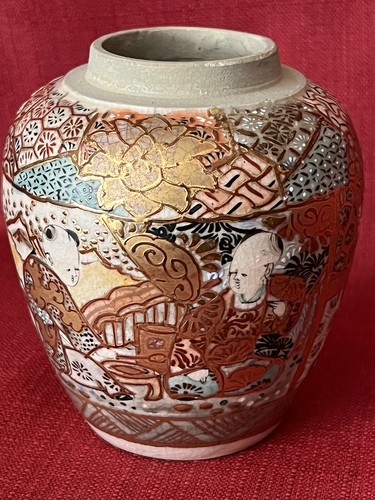 Antico vaso giapponese Satsuma vaso studiosi periodo Meiji ca 1868-1912 - Foto 3 di 16