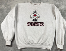 Vintage Looney Tunes 90  s Jostens Sweatshirt Grey Sylvester Medium