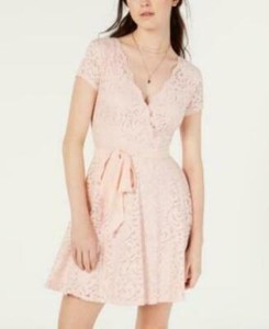 blush wrap dress short