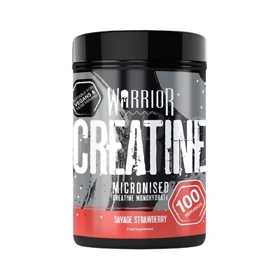 BODYBUILDING WAREHOUSE Warrior Creatine Monohydrate Powder 500g – Strawberry - Improve Performance