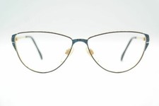 Vintage Atrio 306 - 950 Gold Blue Oval Glasses Frame Eyeglasses NOS