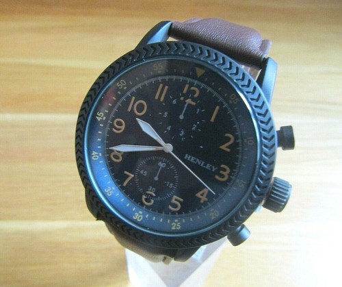 Messerschmitt Orologio Uomo In Pelle Marrone E Quadrante Blu ME-108DR-L, Made In Germany - 3