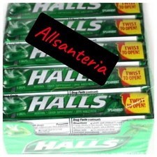 HALLS SPEARMINT FLAVOR COUGH DROPS - BIG BOX OF 21 PACKS
