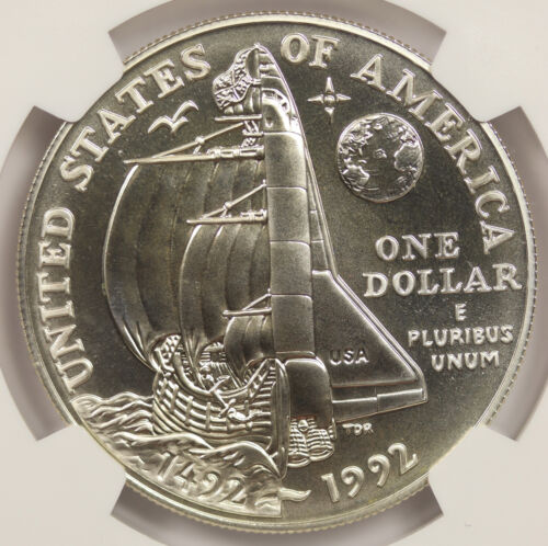 1992-D Columbus Quincentenary Modern Silver Commemorative Dollar $1 MS 69 NGC - Picture 4 of 4