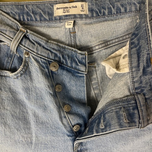 ABERCROMBIE & FITCH Damen The Dad High Rise Jeans Größe 27/4R Light Wash Denim - Bild 7 von 15