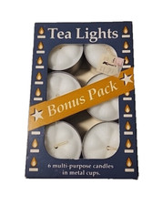 Candle-Lite VTG NOS 6-Count Tea Lights Votive Candles in Metal Cups Made in USA