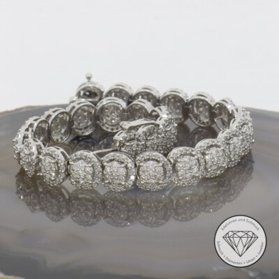 Wert 13.800,- Herrliches 5,00 Carat Tennis Brillant Unisex Armband 17,0 cm xxyy