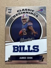 James Cook Rookie 2022 Classics *Classic Beginnings” Chrome Football Card. RC