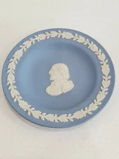 WEDGWOOD Blue Jasperware Small Plate Soldier Raised Motif 4 1/4" VTG