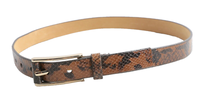 Banana Republic Brown Snake Print Leather Gold Buckle Skinny  display picture 3