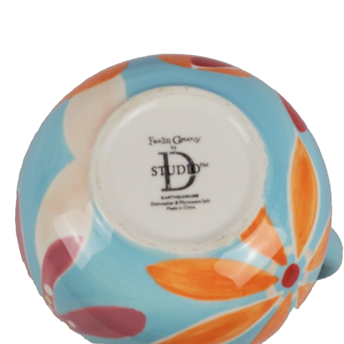 Brocca per bevande in terracotta Feelin Groovy By Studio D 8" dipinta a mano 80 oz - Foto 6 di 9