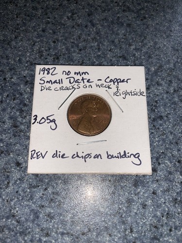 1982 Penny 1 Cent USD TRANSITION ERROR Coin 3.05g Copper No MM Small Date +Chips - Picture 23 of 24
