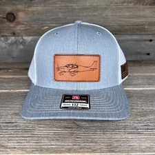 Cirrus SR22 Airplane Richardson Leather Patch Trucker Hat