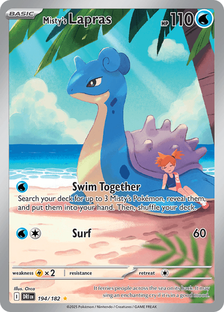 Pokémon TCG Misty's Lapras 194/182 Illustration Rare Destined